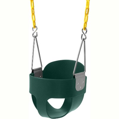 Hotraffy High Back Full Bucket Toddler Swing Seat with Yellow Coated Chains Fully Assembled Baby Swing Set Accessories(green)