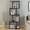 Tangkula 4-tier Free Standing S-Shaped Bookcase Multifunctional Wooden Storage Display Rack - 2 of 4