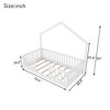 Twin/Full Size Montessori Bed Floor Bed Platform Bed Frame Toddler Bed Kid House Bed with Light & High Rails - ModernLuxe - 3 of 4