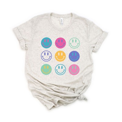 Simply Sage Market Women's Stacked Smiley Faces Short Sleeve Graphic Tee