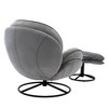 CAVINAS Upholstered Accent Chair, Velvet Swivel Chairs with Swivel Ottoman for Living Room, Wingback Chair, Lounge Armchairs, TV Chair - 3 of 4