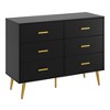 Modern Wooden Dresser with Gold Handles, White 6 Drawer Dresser with Storage Space,  Chest Dresser with Deep Drawers for Bedroom, Living Room - 3 of 4