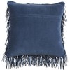 HomeRoots 20" Navy Blue Textured Throw Pillow with Fringe - 4 of 4