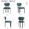 Lyngins 2-Pack Mid-Century Modern Tufted Dining Chair with Matte Black Metal Legs, Upholstered Kitchen Chair with Curved Ergonomic Backrest - 4 of 4