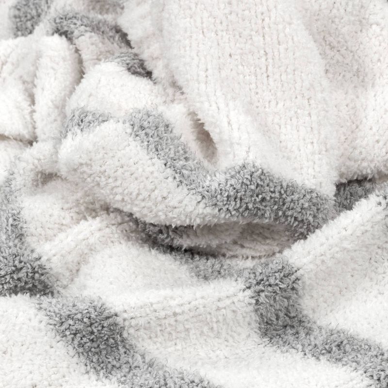 Cozy Feathery Knit Border Striped Throw Blanket  - Threshold™, 6 of 12