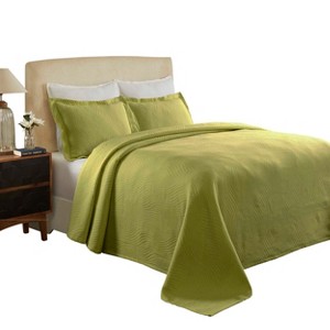 Waves Cotton Matelasse Decorative Bedspread and Pillow Sham Set by Blue Nile Mills - 1 of 4