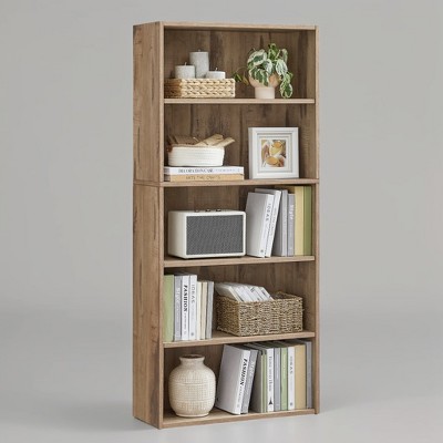 Sleek 5-Tier Open Bookshelf, 23.6 Inches Wide, Adjustable Storage Shelves, Floor Standing Unit for Organizing Your Space