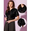 INSPIRE CHIC Women's Sequin Jacket Flared Sleeve Sparkly Bolero Crop Glitter Shrug - 2 of 4