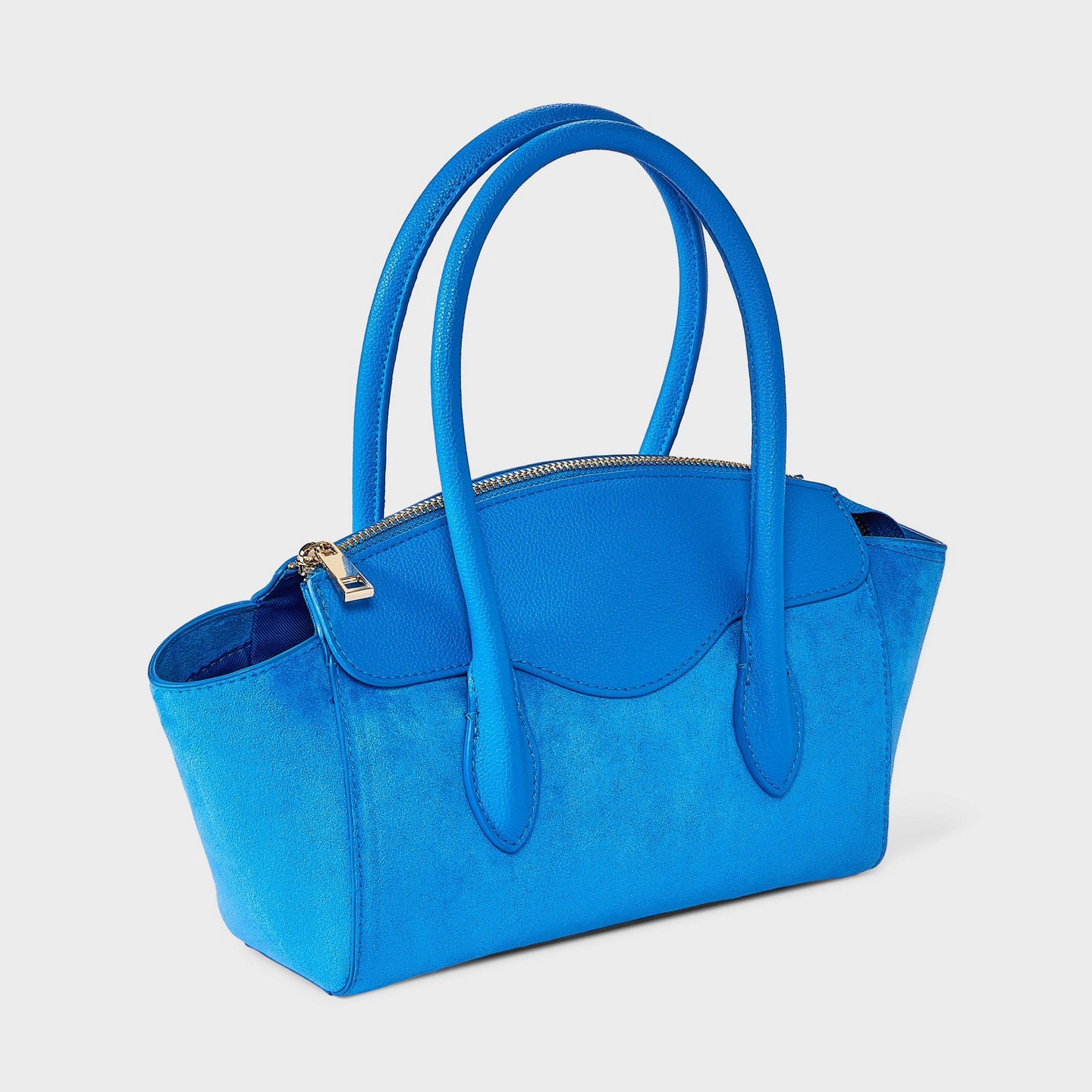 Сумка A New Day Faux Suede Small Winged Satchel, цвет: Синий — фото 3