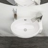 SEVOBAL Bathroom Sinks Ceramic Rectangle Wall Mount Vessel Sink with Single Faucet Hole and Overflow, White, 20.08"*14.57"*9.06" - 3 of 4