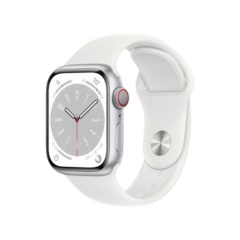 Apple Watch Series Sport Gps Band 8 White With Silver + S/m - : 45mm Case Cellular Aluminum Target