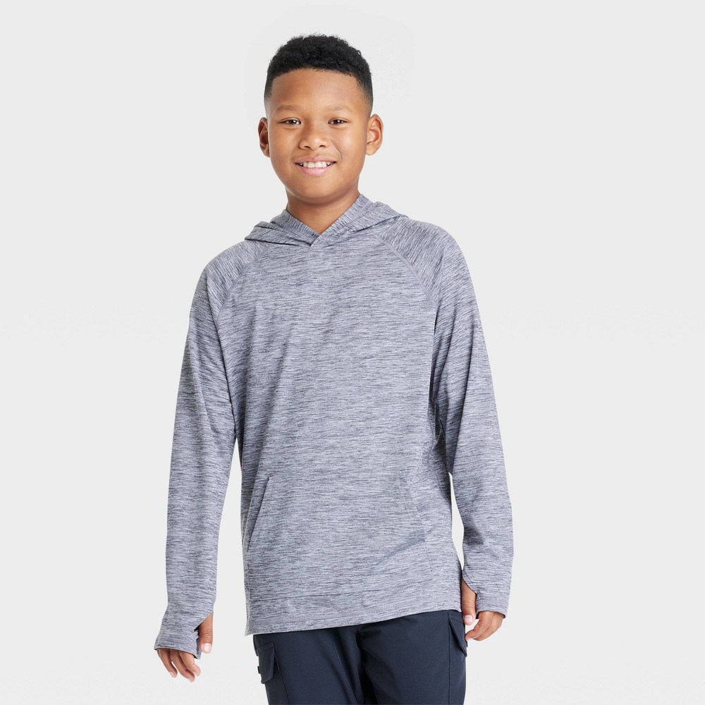 Boys' Soft Gym Pullover Hoodie - All in Motion™ Heathered Gray S