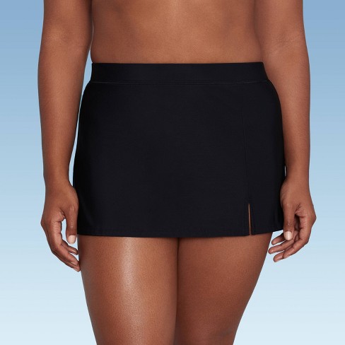 Women's Upf 50 Split Swim Skirt - Aqua Green® Black L : Target