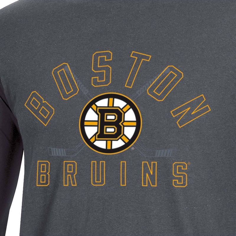 NHL Boston Bruins Men&#39;s Charcoal Long Sleeve T-Shirt, 3 of 4