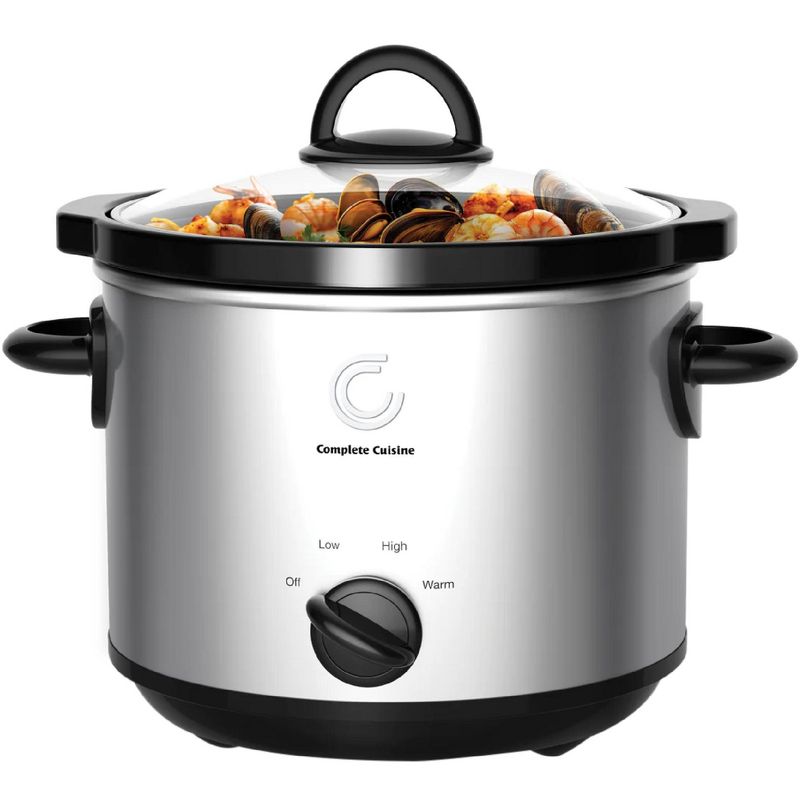 Complete Cuisine CC-3000-SL 3-Quart Round Stainless-Steel Slow Cooker, 1 of 7