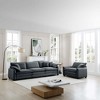 Mid-Century Modern 2-Piece Sofa Set, One 3-Seater and One Single Seat with Arm and Throw Pillows for Living Room - 2 of 4