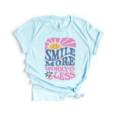 Simply Sage Market Women's Smile More Worry Less Sunshine Short Sleeve Graphic Tee