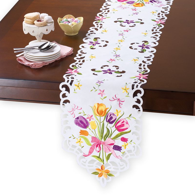 Collections Etc Beautiful Tulips Bouquet Table Linens, 1 of 3