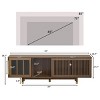 Mid-Century Modern Cat TV Stand for 75 Inch TV,Walnut Media Console with Cat Scratcher,Sliding Glass Door & Cat House for Living Room-Baofuwish - 4 of 4