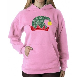 LA Pop Art Christmas Elf Hat - Women's Word Art Hooded Sweatshirt - 1 of 4
