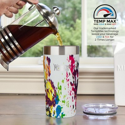 Art Deco Stainless Steel Insulated Travel Tumbler with Straw and Lid