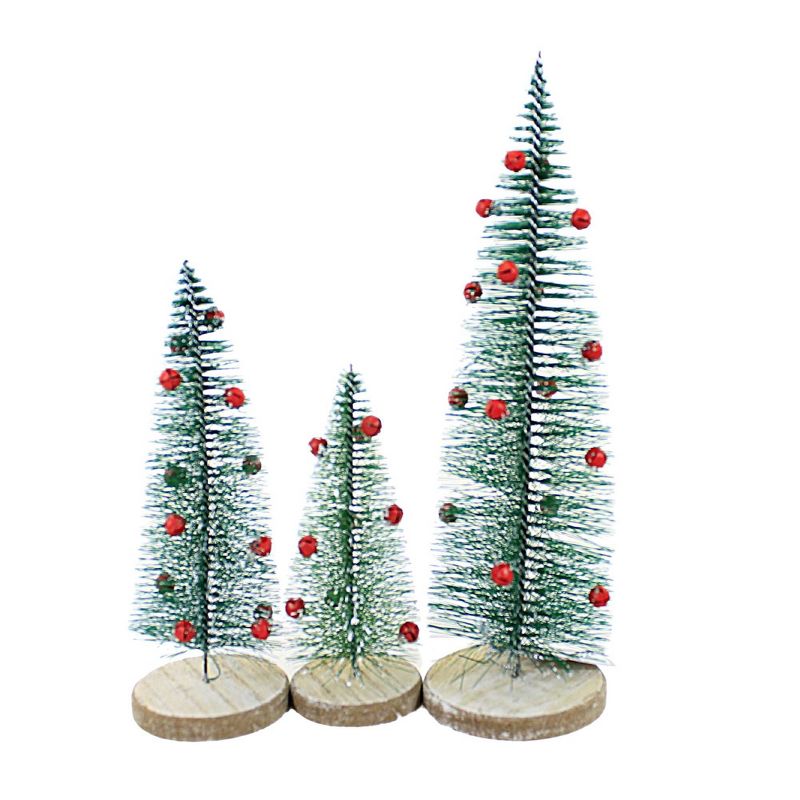 Christmas Green Bristle Trees Option 2  -  Decorative Figurines, 3 of 4