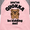 Girls' - Instant Message - Youve Quokka Be Kidding Me Shirt Tail Raglan Graphic T-shirt - 2 of 4