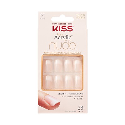 Image of Kiss Nails Salon Acrylic Nude French Manicure - Cashmere - 28ct