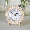 VIP Wood 6.5 in. White Petals Detail Design Table Clock - 3 of 4
