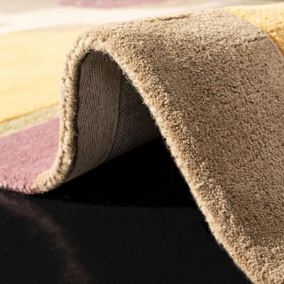 Beige and Brown Hand-Tufted Wool Rectangular Area Rug