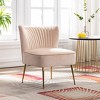 WestinTrends Phoebe Upholstered Tufted Velvet Accent Chair With Metal Leg - 2 of 4