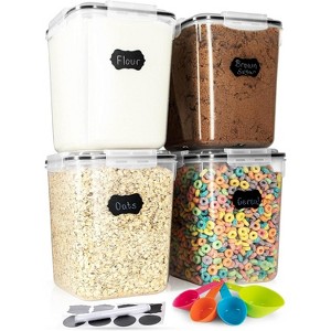 Flour Sugar Storage Containers (5.3L/4pk) Great Rice Canisters Sets For The Kitchen pantry, Large Food Storage Containers With Lids Airtight - 1 of 4