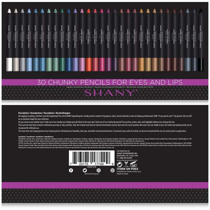SHANY Multi Use Chunky Jumbo Pencils EyeShadow/Eyeliner  - 30 pieces, 3 of 5