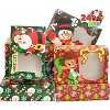 Joyfy 24 PCS Christmas Foil Bakery Cookie Gift Box (8.75" x 5.75" x 2.75") in 3 Designs, Colorful Patterns with Window - 3 of 4