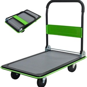NAYSAYE Foldable Platform Dolly 660lbs Heavy Duty Flatbed Cart with 360 Degree Swivel Wheels and Anti Slip Plate for Loading and Storage - 1 of 4