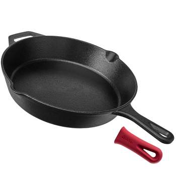 Cuisinel Cast Iron Skillet - 12"-Inch Frying Pan with Assist Handle and Pour Spots + Silicone Grip Cover