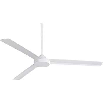 62" Minka Aire Modern Indoor Outdoor Ceiling Fan Flat White Wet Rated for Patio Exterior House Home Porch Gazebo Garage Barn