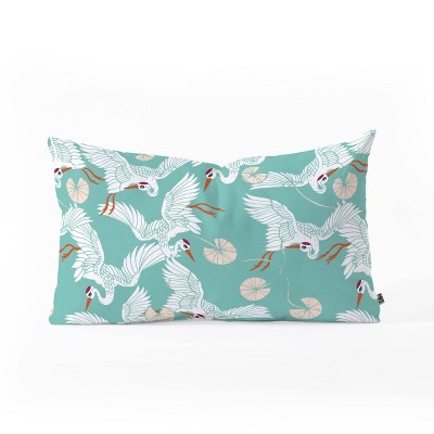 23"x14" Marta Barragan Camarasa Flock of Crane Birds Lumbar Throw Pillow - Deny Designs