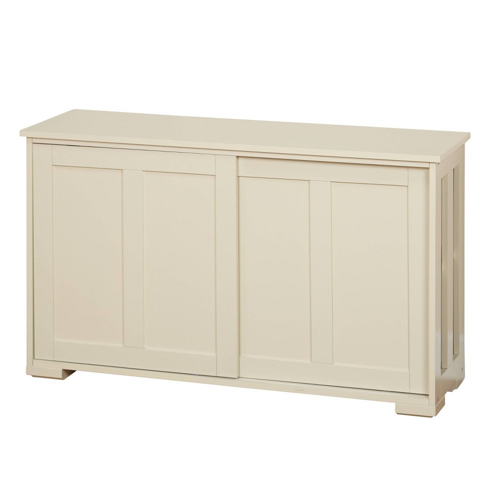 Photos - Wardrobe Pacific Stackable Cabinet with Sliding Doors Off White - Buylateral