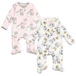 Disney Minnie Mouse Mickey Mouse Donald Duck Goofy Pluto Baby Girls Fleece 2 Pack Zip Up Coveralls Newborn to Infant 
