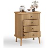 4 Drawer Dresser for Bedroom, Boho Chest of Drawers with Matte Black Handles and Wood Legs, Storage Nightstand for Living Room - 3 of 4