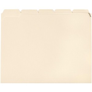 School Smart Manila File Folders, Letter Size, 1/5 Cut Tabs, Pack of 100 - 1 of 4