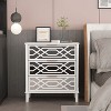 FUFU&GAGA 3-Drawers White Wood Mirrored Paint Nightstands Bedside Table - 2 of 4