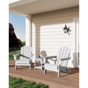 6-Pack Modern Adirondack Chairs – HDPE Poly Lumber, 380LB Capacity, Wooden Texture | Weatherproof for Outdoor Firepit, Patio & Deck - 1 of 3