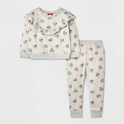 Toddler Girls' Minnie Mouse Top and Bottom Set - Gray