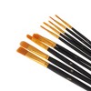 Unique Bargains Paint Brush Setfor Watercolor Nylon Bristles with Aluminum Ferrule and Wood Shaft 10 Pcs - 3 of 3