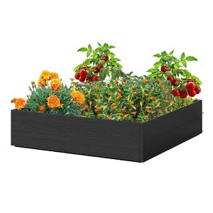 SEVOBAL Raised Garden Bed Fences and Gates Rectangle Outdoor Planter Box, Planting Bed for Vegetables Flowers Herb, Black, 47.24"*47.24"*23.62" - 1 of 4