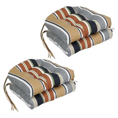 Blazing Needles, 16-inch Spun Polyester Outdoor U-shaped Tufted Chair Cushions (Set of 4)