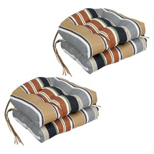 Blazing Needles, 16-inch Spun Polyester Outdoor U-shaped Tufted Chair Cushions (Set of 4) - 1 of 2
