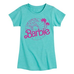 Girls' - Barbie - Sun and Beaches Fitted Short Sleeve Graphic T-Shirt - 1 of 4